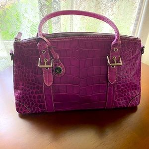 Dooney and Bourke Nile Collection magenta purple colored satchel Leather